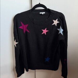 Rails Black Sweater with Colorful Star Accents